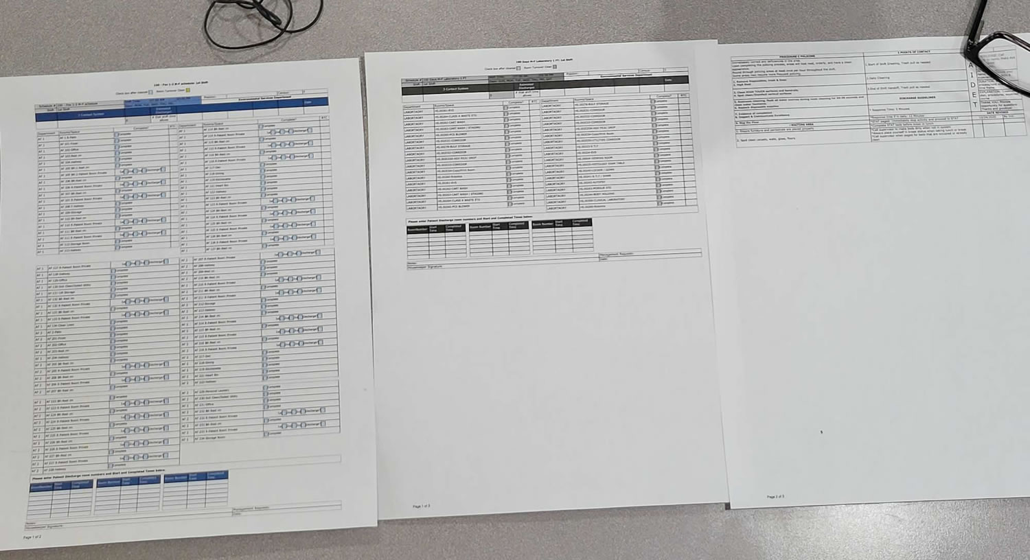 Printable Cleaning Schedules and Sign In Sheets to organize staff and their cleaning schedules