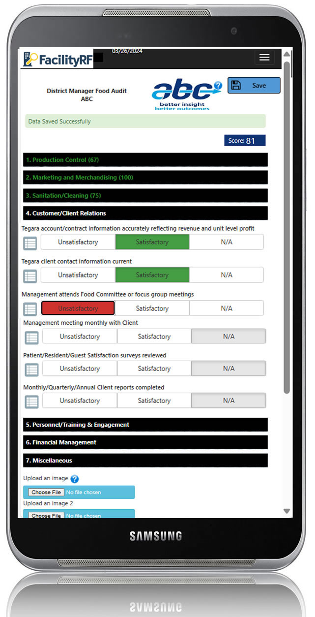 Food Service District Manager Audit