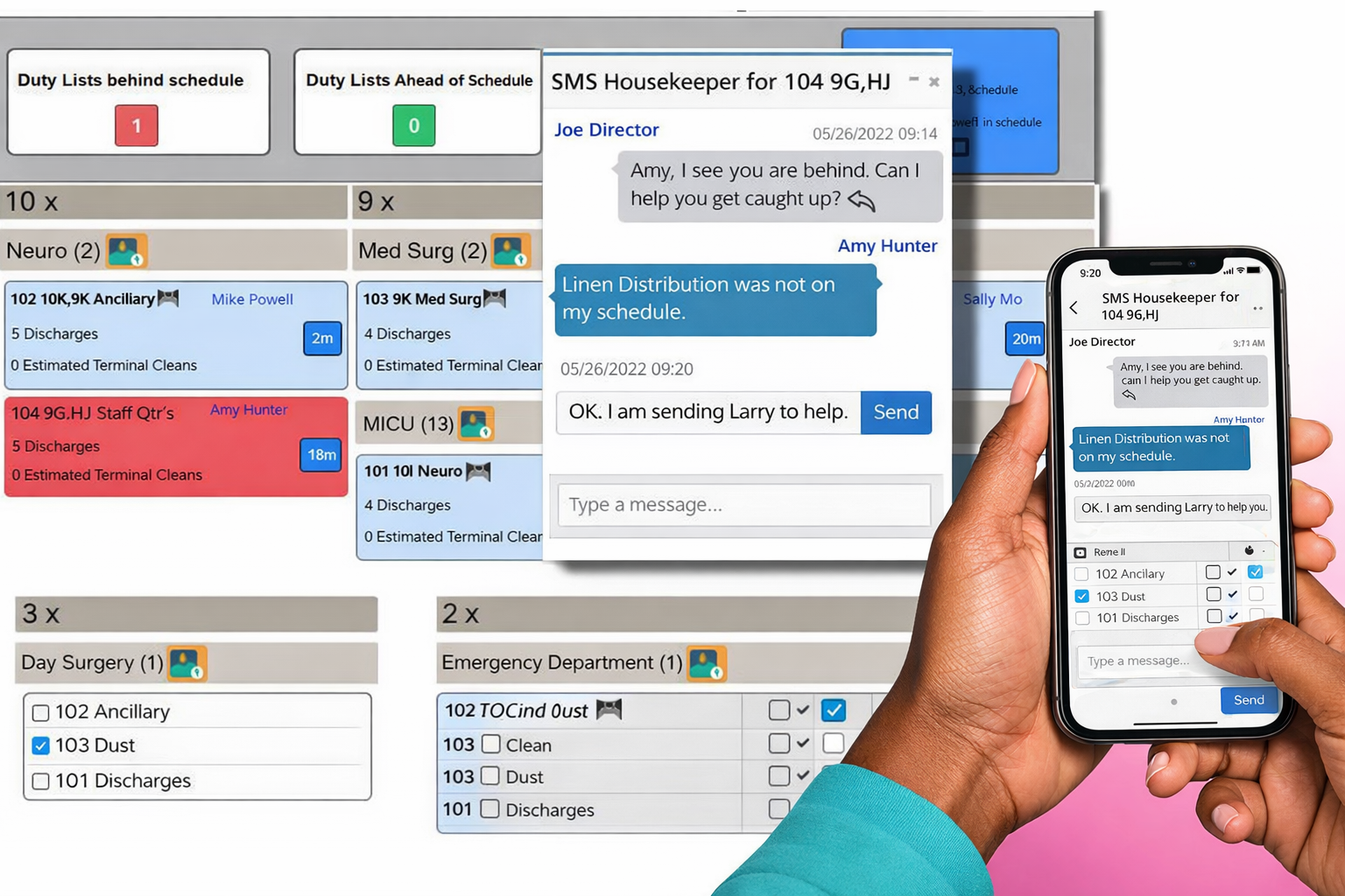 FacilityRF 2-way messaging communication between directors and housekeepers
