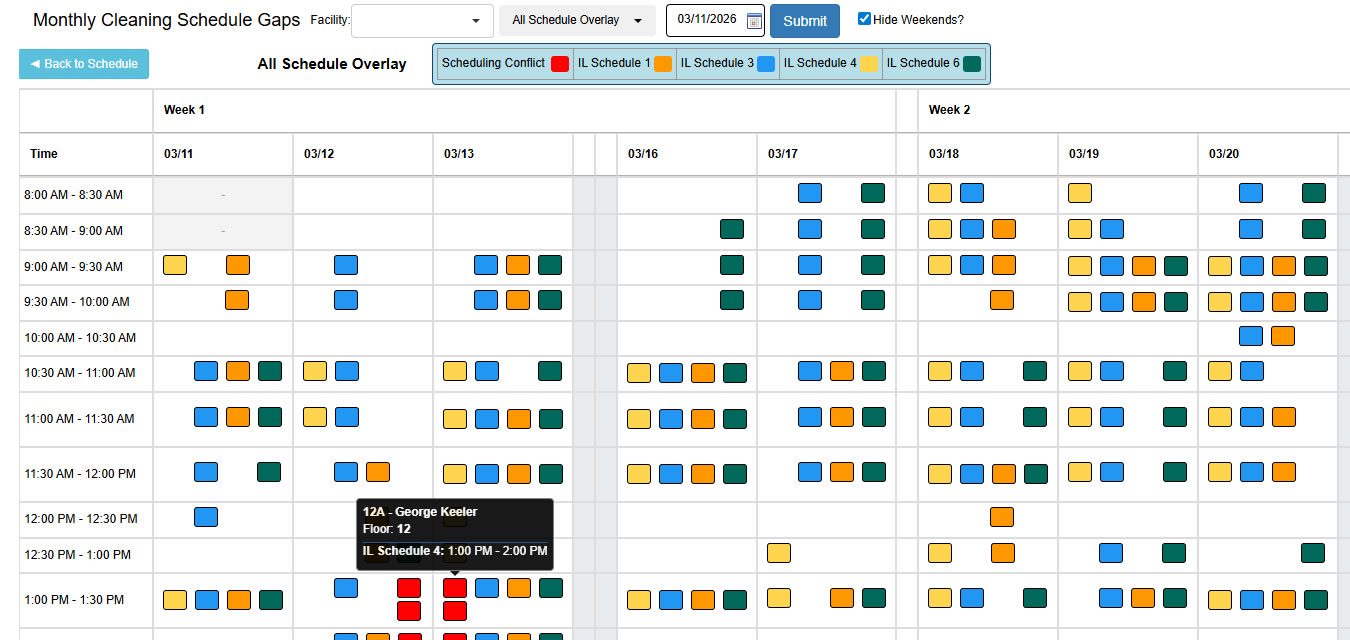 Monthly Cleaning Schedule Gaps