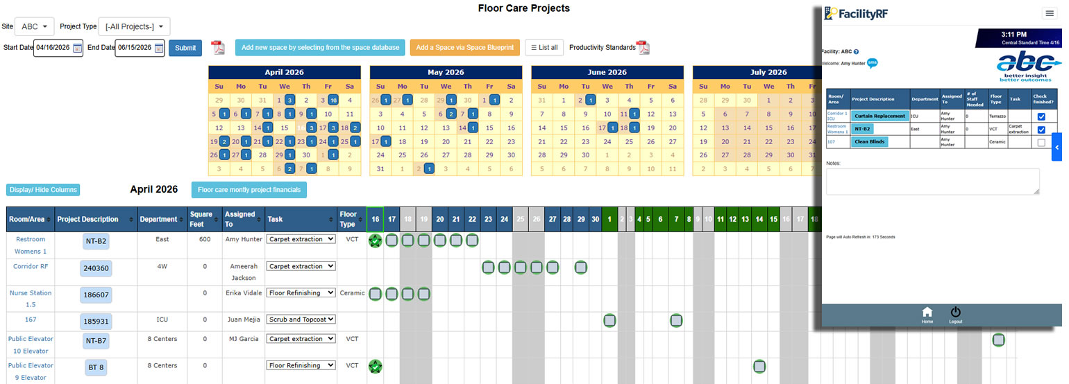 Floor Care Monthly Projects to properly schedule project tasks throughout the year.