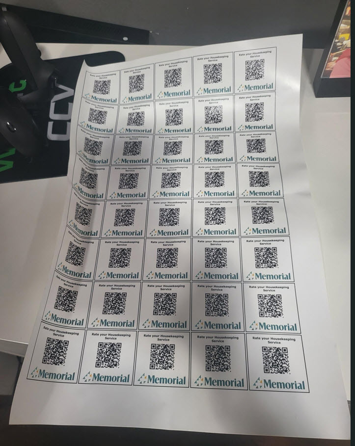 QR Codes printed as dishwasher safe Vinyl Stickers 
